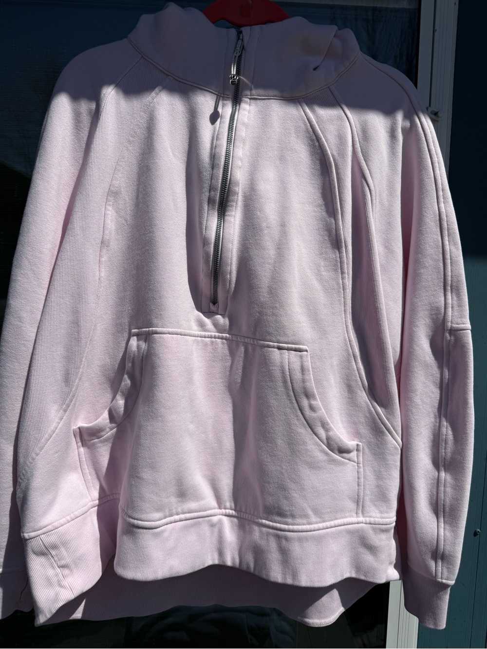 Lululemon scuba light Pink Half-Zip Hoodie Pullover like new xl